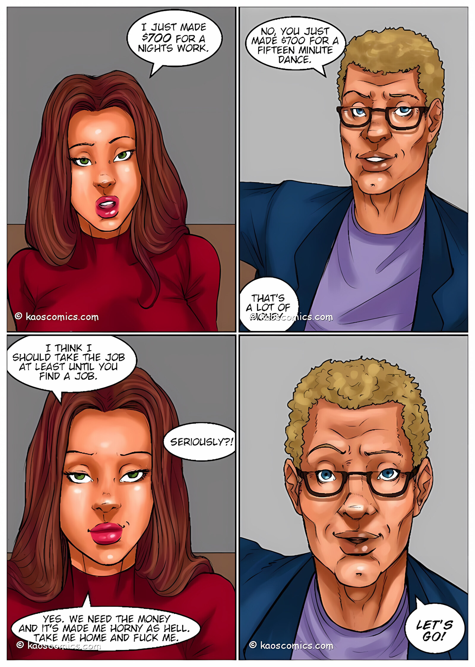Recession Blues – Wife Forced To Strip [Kaos Comics], Recession Blues – Wife Forced To Strip, page 14 of 51