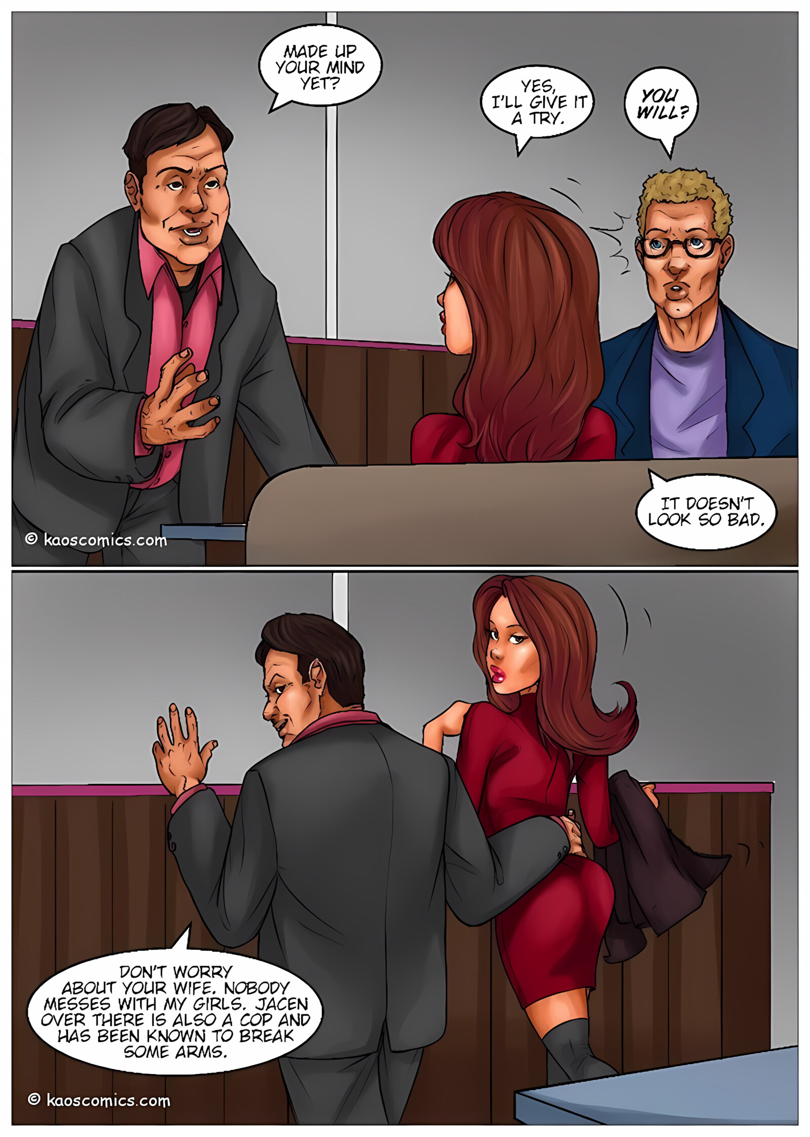 Recession Blues – Wife Forced To Strip [Kaos Comics], Recession Blues – Wife Forced To Strip, page 6 of 51