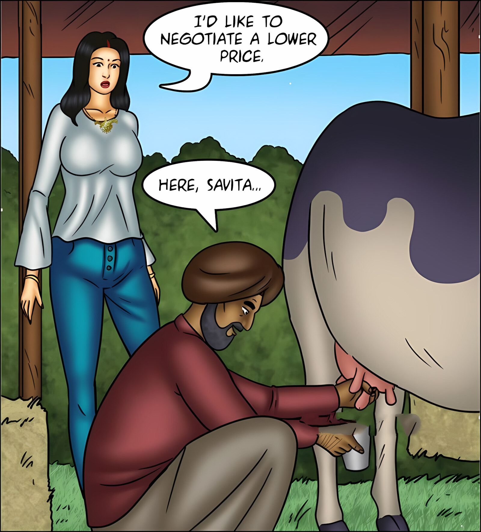 Savita Bhabhi 141-153 [Kirtu], Savita Bhabhi 144 - Milking It!, page 48 of 142