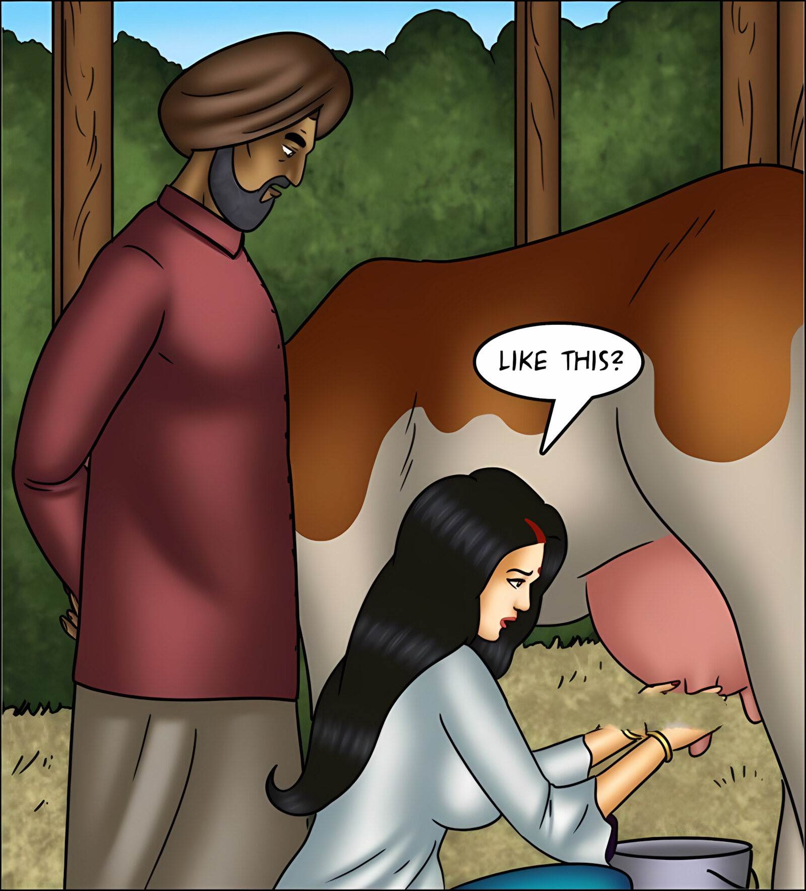 Savita Bhabhi 141-153 [Kirtu], Savita Bhabhi 144 - Milking It!, page 57 of 142