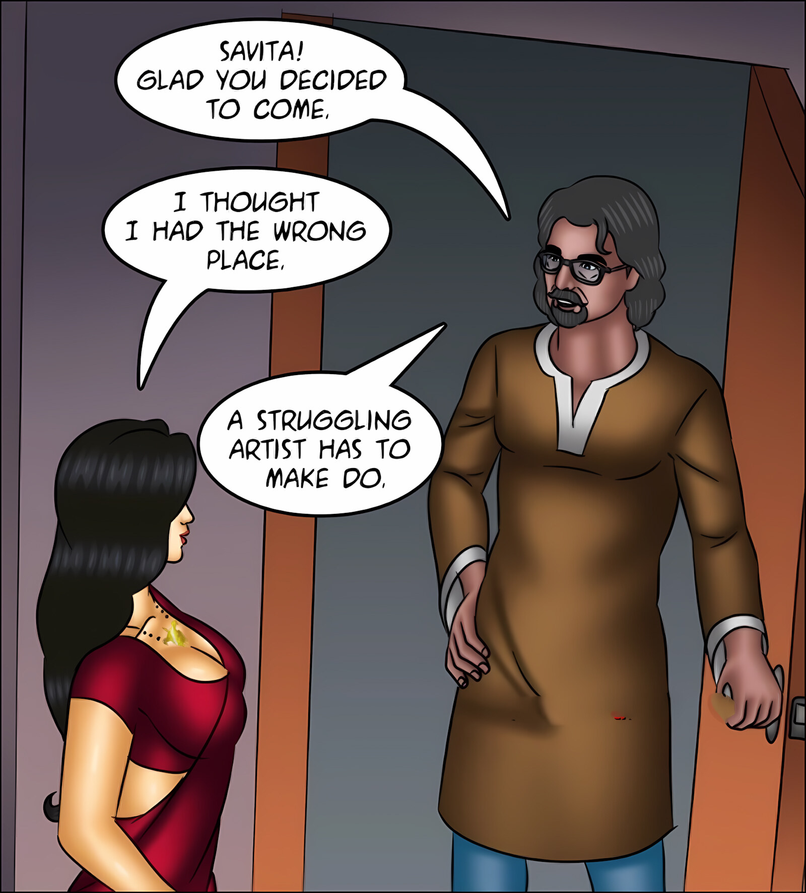 Savita Bhabhi 141-153 [Kirtu], Savita Bhabhi 141 - The Artist's Muse, page 38 of 142