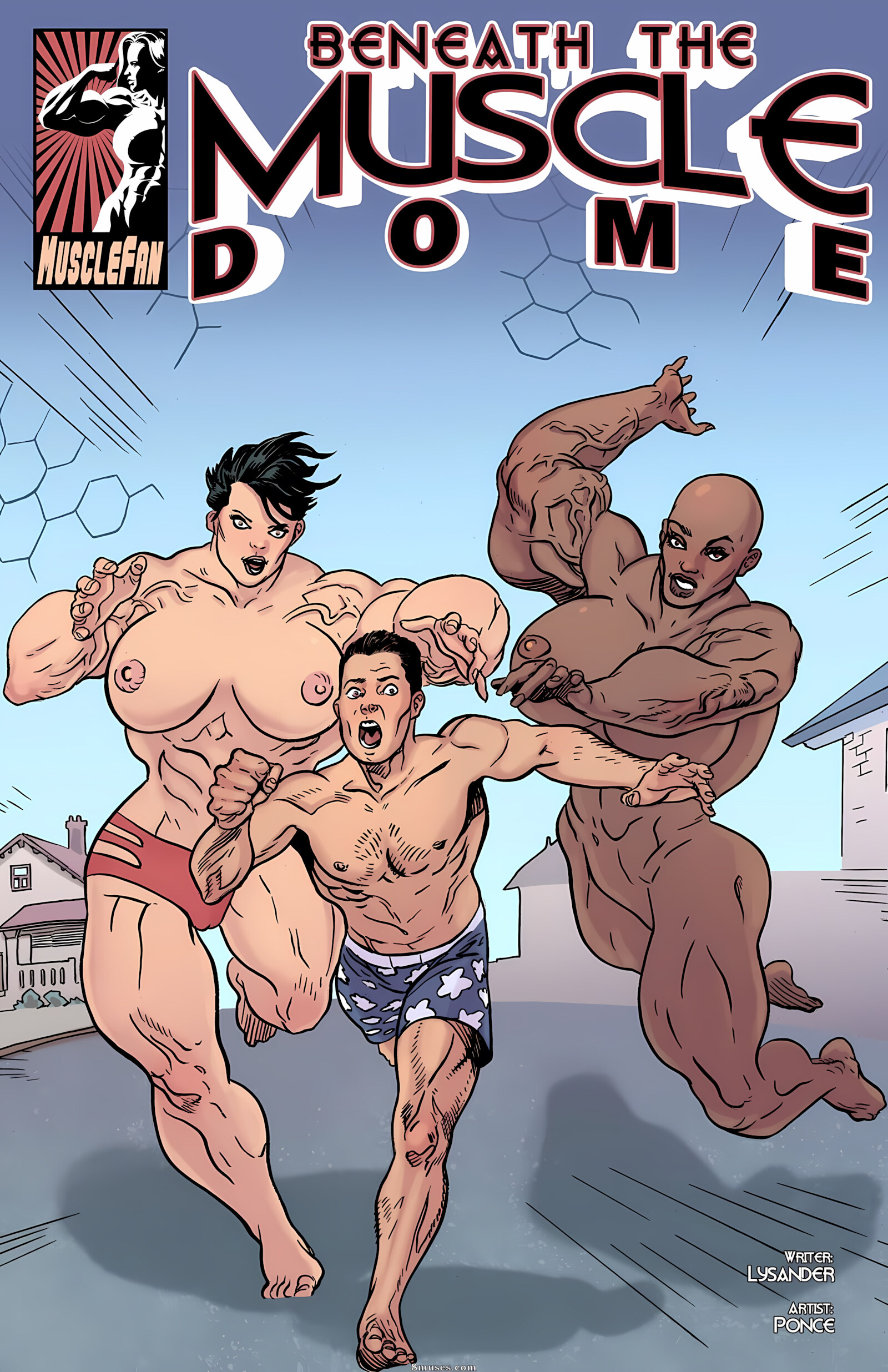 Beneath the Muscle Dome- MuscleFanComics, Beneath the Muscle Dome, page 1 of 17