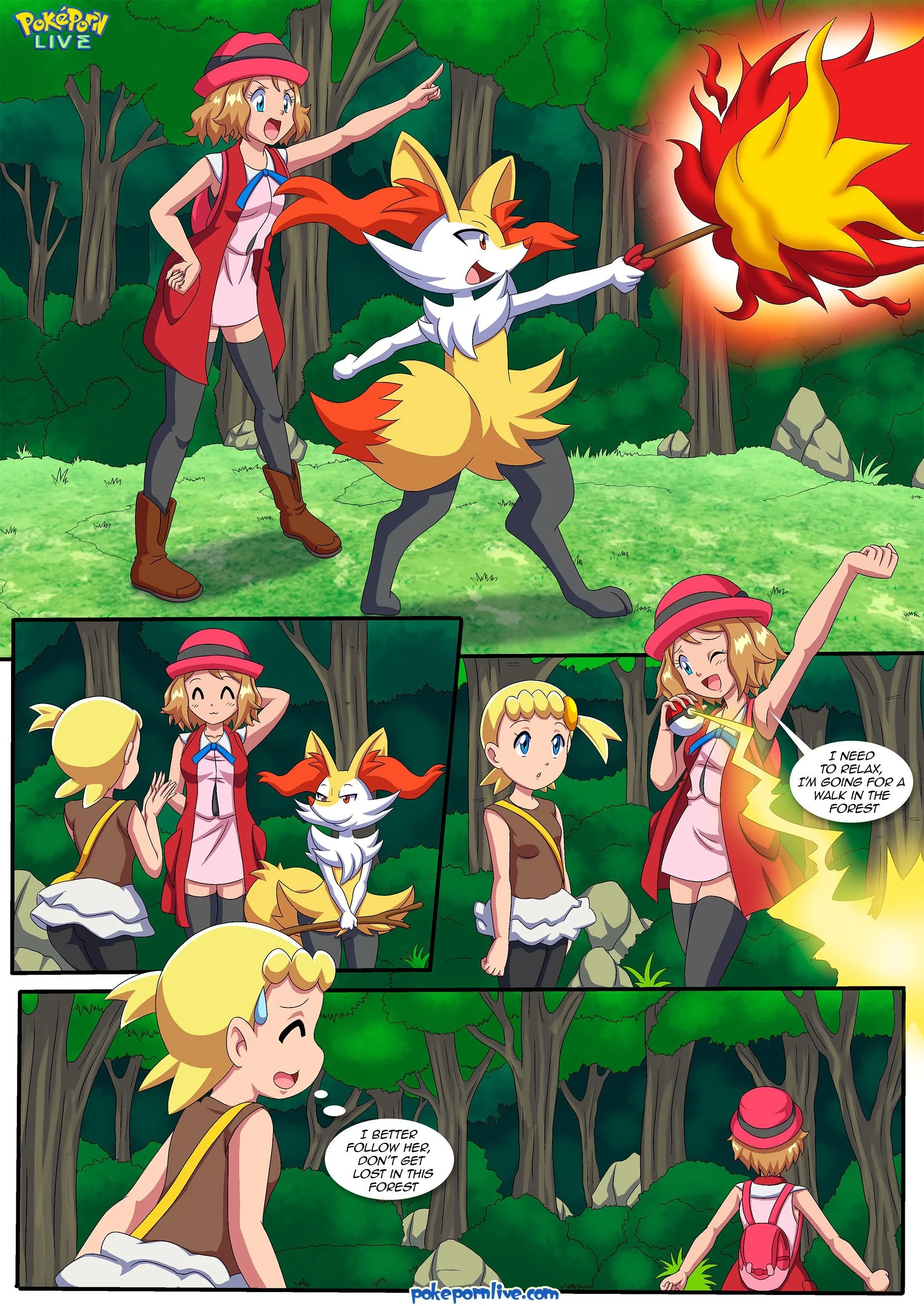A Hot Break on the Forest (Pokemon) [Palcomix], 1 . A Hot Break on the Forest - (Pokemon) [Palcomix], page 2 of 21
