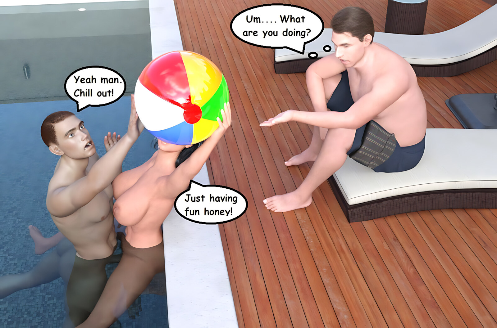 Cuckold Pool Party [Mature3DComics], Cuckold Pool Party, page 28 of 38