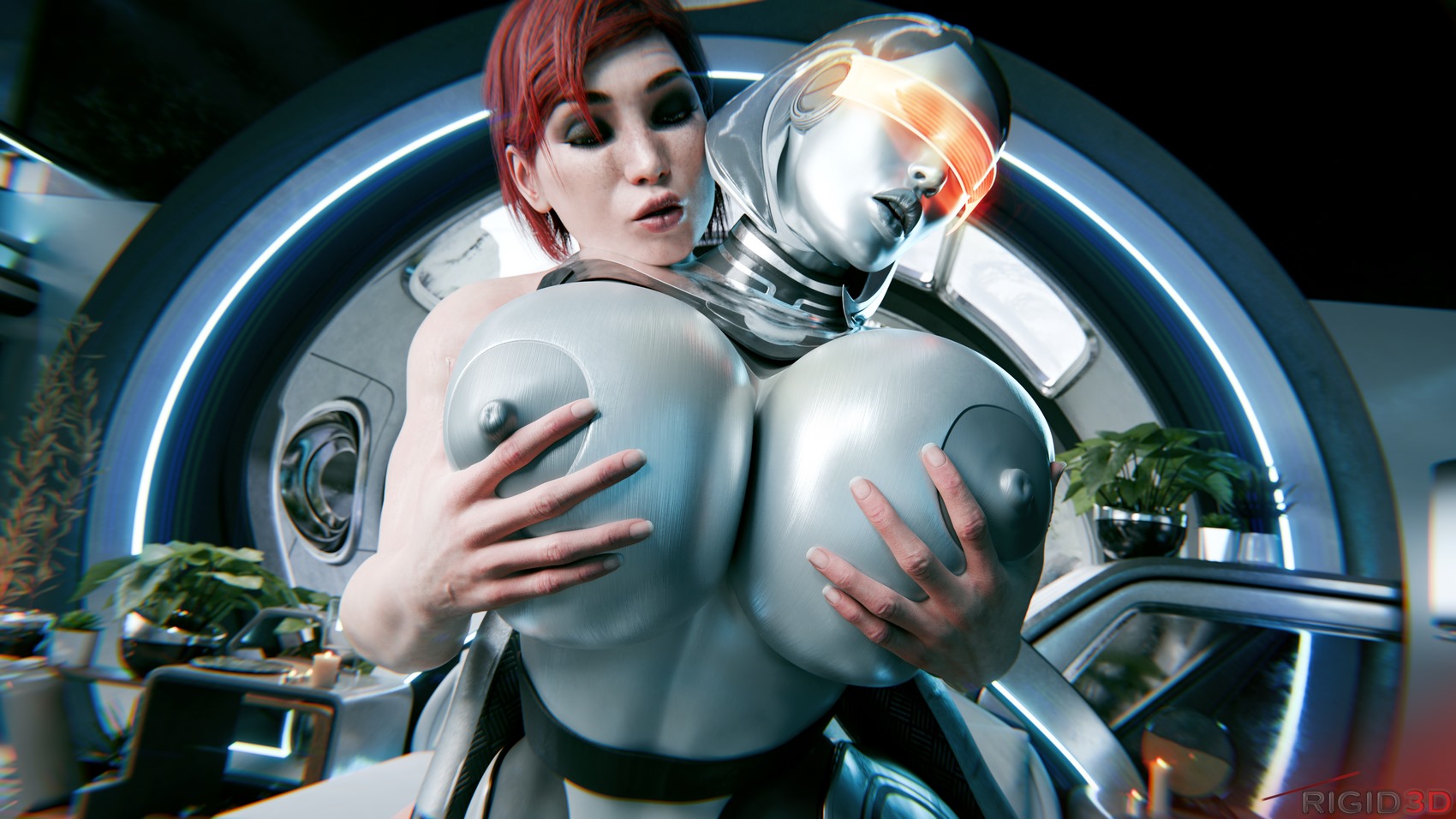 Futa Femshep x EDI (Mass Effect) [Rigid3D], Futa Femshep x EDI (Mass Effect), page 2 of 20