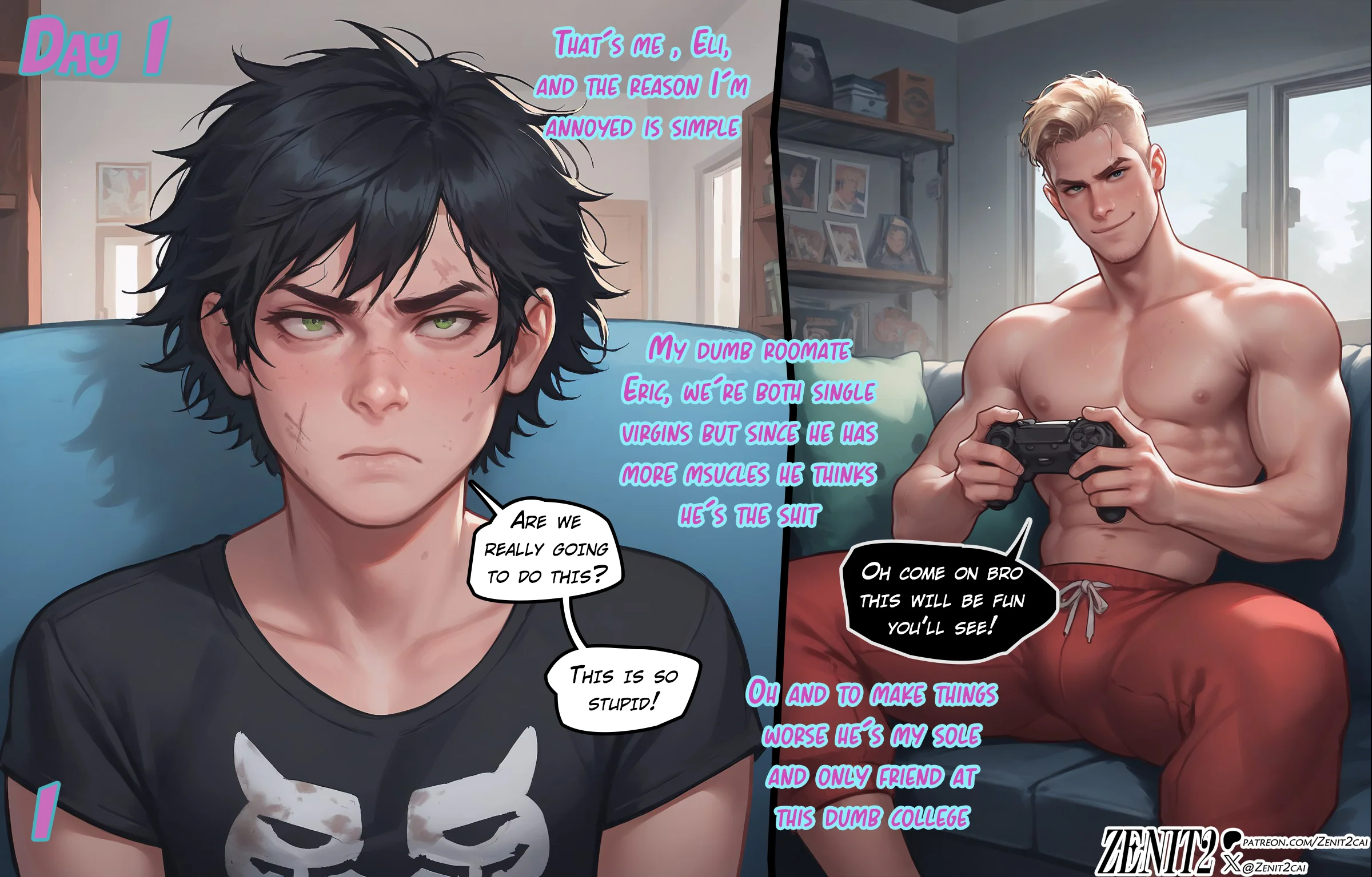 Late Shift Service [Zenit2Cai], 1 .Best Friends, page 2 of 16